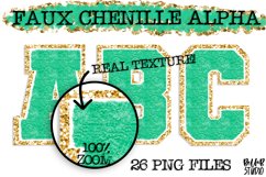 Faux Chenille Alphabet Set, Varsity Alphabet, Green Product Image 1