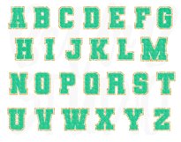 Faux Chenille Alphabet Set, Varsity Alphabet, Green Product Image 2