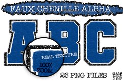 Faux Chenille Alphabet Set, Varsity Alphabet, Navy and Black Product Image 1