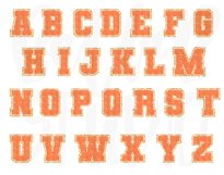 Faux Chenille Alphabet Set, Varsity Alphabet, Orange Product Image 2
