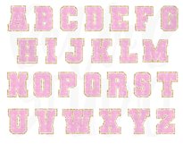 Faux Chenille Alphabet Set, Varsity Alphabet, Pink Product Image 2