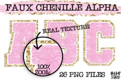 Faux Chenille Alphabet Set, Varsity Alphabet, Pink Product Image 1