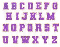 Faux Chenille Alphabet Set, Varsity Alphabet, Purple Product Image 2