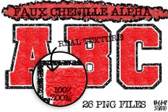 Faux Chenille Alphabet Set, Varsity Alphabet, Red and Black Product Image 1