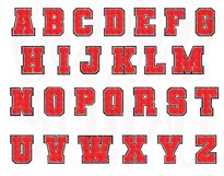 Faux Chenille Alphabet Set, Varsity Alphabet, Red and Black Product Image 2