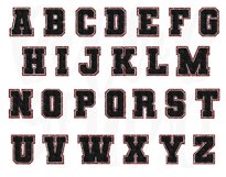 Faux Chenille Alphabet Set, Varsity Alphabet, Red Glitter Product Image 2
