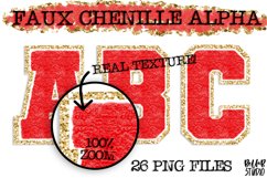 Faux Chenille Alphabet Set, Varsity Alphabet, Red and Gold Product Image 1
