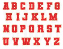 Faux Chenille Alphabet Set, Varsity Alphabet, Red and Gold Product Image 2
