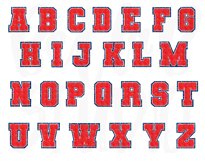 Faux Chenille Alphabet Set, Varsity Alphabet, Red and Navy Product Image 2