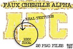 Faux Chenille Alphabet Set, Varsity Alphabet, Yellow Product Image 1