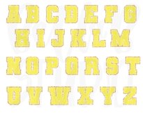 Faux Chenille Alphabet Set, Varsity Alphabet, Yellow Product Image 2