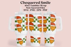 chequered smile 40oz quencher tumbler sublimation full wrap high resolution transparant background