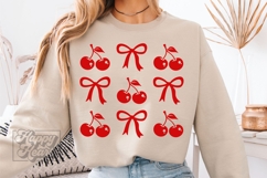 Coquette Cherry Bows SVG PNG - Valentine's Day SVG Cut File Product Image 7