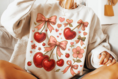 Boho Cherry Coquette Bow PNG, Cherries Bow PNG, Summer PNG Product Image 3