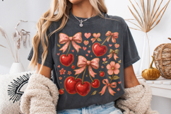 Boho Cherry Coquette Bow PNG, Cherries Bow PNG, Summer PNG Product Image 4