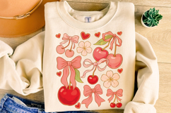 Boho Cherry Coquette Bow PNG, Cherries Bow PNG, Summer PNG Product Image 4