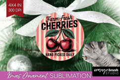 Cherry Vintage Fruit Ornament PNG Summer PNG Sublimation Product Image 1