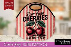 Cherry Vintage Fruit Lunch Bag Summer Lunch Bug PNG Product Image 1