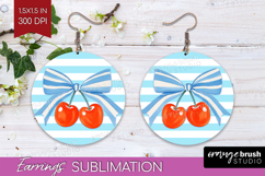 Cherry Nautical Round Earrings Sea Quotes PNG Sublimation Product Image 1