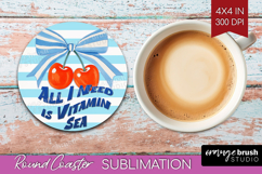 Cherry Nautical Round Coaster Sea Quotes Coaster PNG Product Image 1