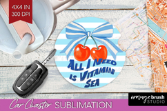 Cherry Nautical Car Coaster Sea Quotes Coaster PNG Product Image 1
