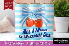 Cherry Nautical Tumbler Wrap Sea Quotes Tumbler PNG Product Image 1