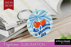 Cherry Nautical Keychain PNG Sea Quotes Keychain Sublimation Product Image 1