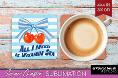 Cherry Nautical Square Coaster Sea Quotes Coaster PNG Product Image 1