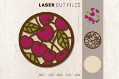 Cherry Coaster, Files for Laser, Multi-layer, Laser Svg Product Image 1