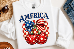 Cherry America Coquette Png, 4th of July Png Product Image 2