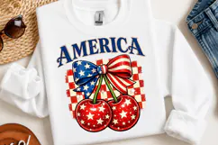 Cherry America Coquette Png, 4th of July Png Product Image 2
