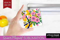 Cherry Blossom Modern Floral Magnet Sublimation Sping Flower Product Image 1