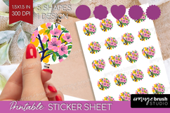 Cherry Blossom Modern Floral Round Sticker Sping Flower Product Image 1