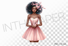 Pink Cherry Blossom with Ribbon PNG Flower Clipart Illust Product Image 1