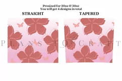 cherry blossom butterfly skinny tumbler sublimation design for 20oz and 30oz skinny tumbler sublimation wrap