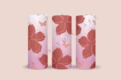cherry blossom butterfly skinny tumbler sublimation design for 20oz and 30oz skinny tumbler sublimation wrap