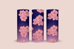 cherry blossom stacked gradient skinny tumbler sublimation design for 20oz and 30oz skinny tumbler sublimation wrap