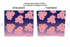 cherry blossom stacked gradient skinny tumbler sublimation design for 20oz and 30oz skinny tumbler sublimation wrap