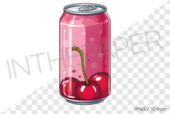 Cherry can PNG Drink Clipart beverage summer cartoon illust Product Image 1