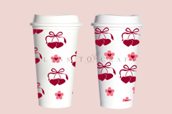 cherry daisy valentine starbucks 16oz hot cup tumbler wrap svg presized template for tumbler grande suitable for cricut and silhouette