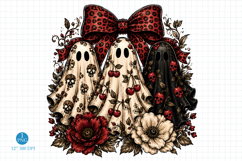 Cherry Ghost Png, Coquette Halloween Sublimation Design Product Image 1