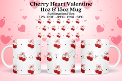 cherry heart valentine coffee mug sublimation wrap glass mug wrap svg presized for 11oz and 15oz glass mug are sublimation files