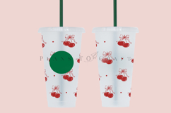 cherry heart valentine starbucks 24oz cold cup tumbler wrap svg presized template for tumbler venti suitable for cutting machine or sublimation