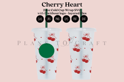 cherry heart valentine starbucks 24oz cold cup tumbler wrap svg presized template for tumbler venti suitable for cutting machine or sublimation