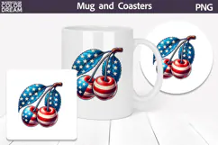 Cherry Patriotic Clipart | 4th Of July Sublimation Product Image 3