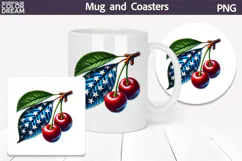 Cherry Patriotic Clipart | 4th Of July Sublimation Product Image 2