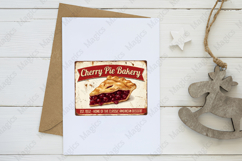 Cherry Pie Bakery Retro Tin Sign PNG, Product Image 3
