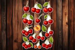Cherry Printable Stickers - PNG Sticker Sheet