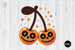 Halloween Cherry Skull PNG, Spooky Cherries PNG, Cute Skull Product Image 1
