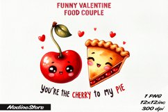 Funny Valentine&#039;s day Food Couple BUNDLE PNG. Product Image 4